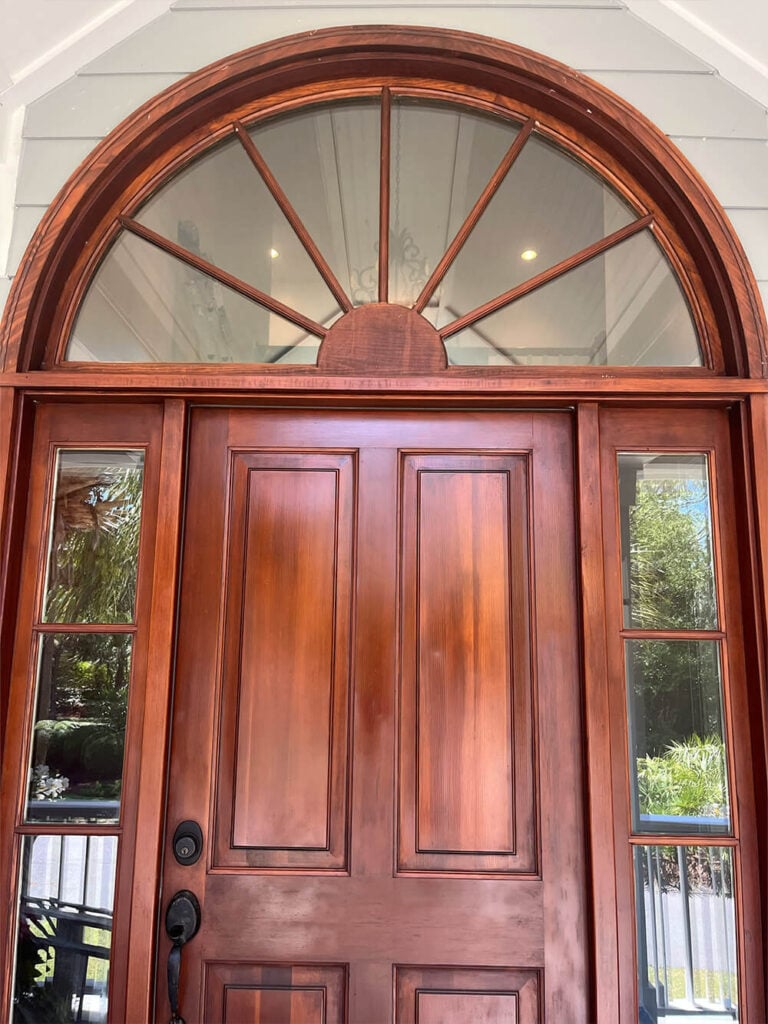 refinishing of a mahogany entry way on Daniel Island, SC