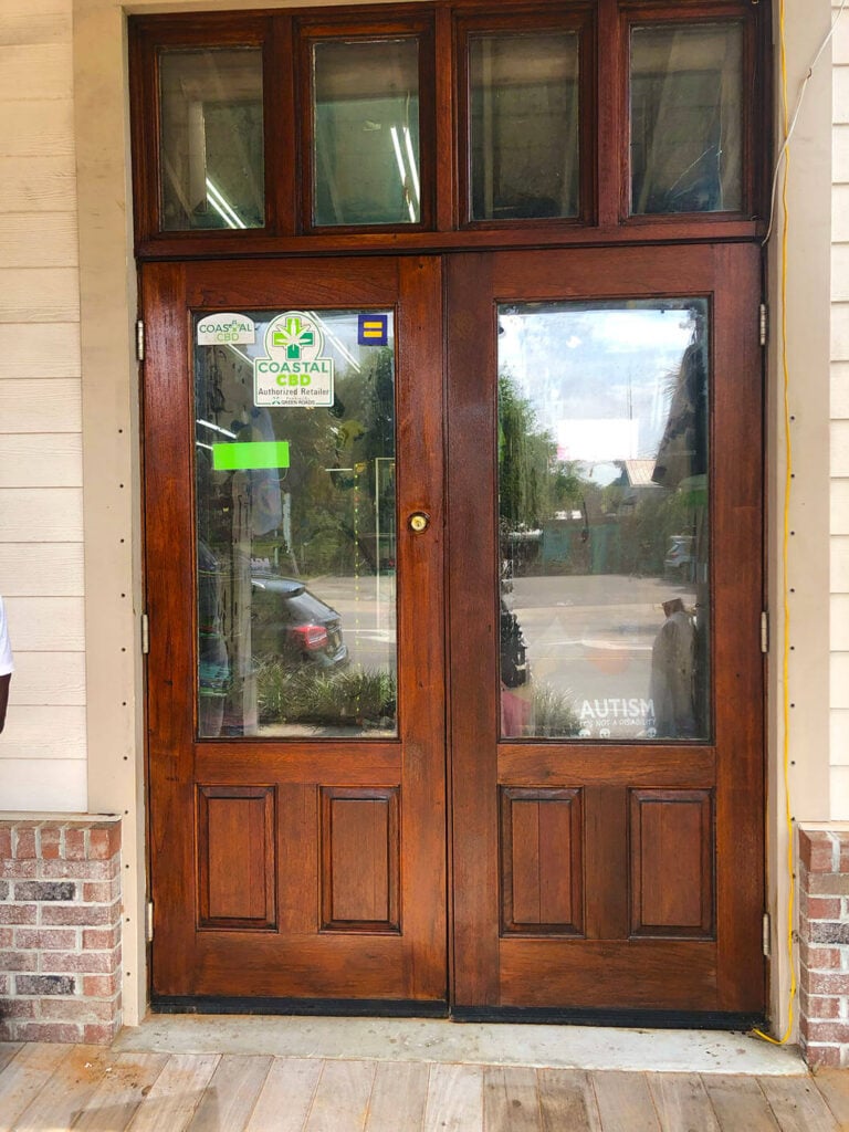 refinishing of a mahogany entry way on Daniel Island, SC