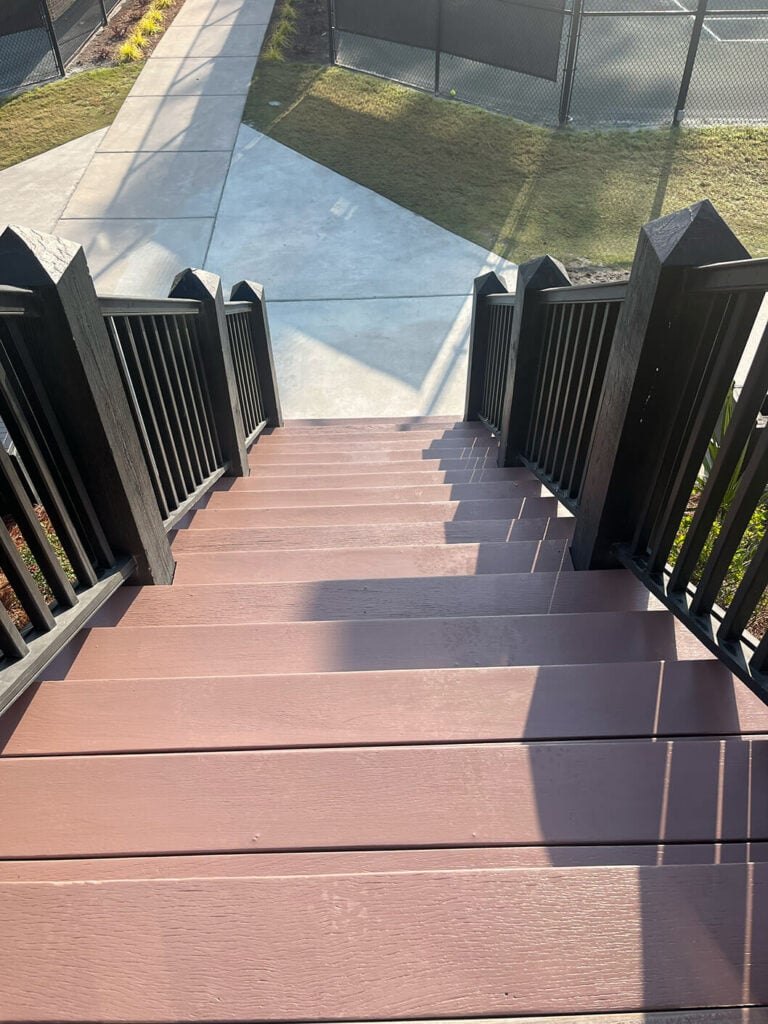 Paint and stain of porch stairs and banisters