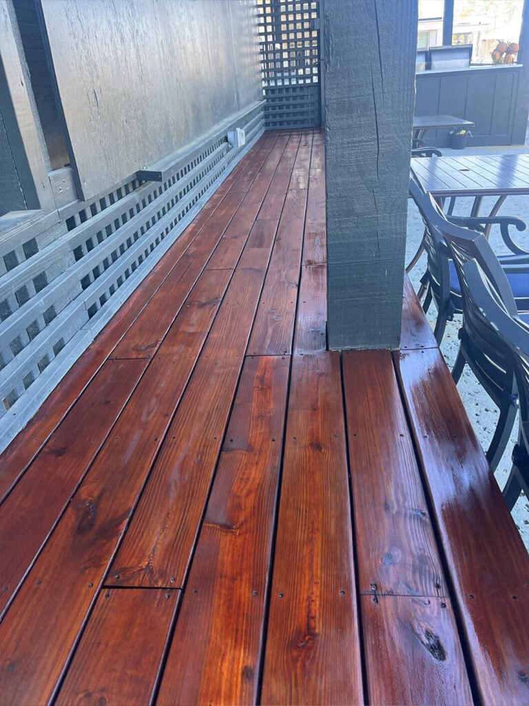 stain and seal scoreboard deck on Daniel Island, SC
