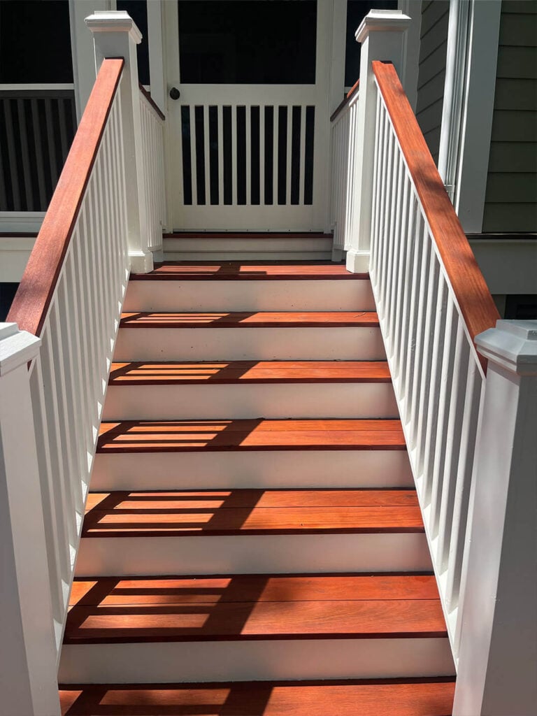 refinishing and sealing of front porch stair treads and banisters