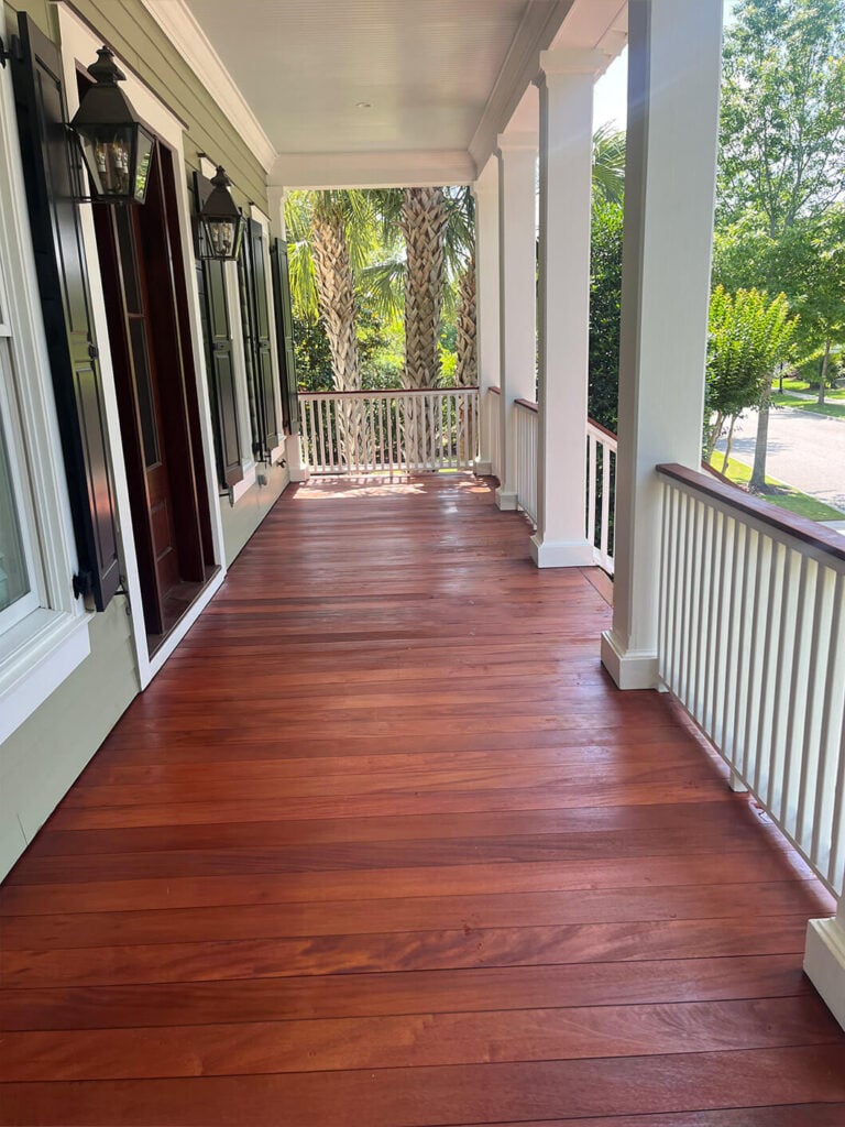 refinishing and sealing of front porch decking