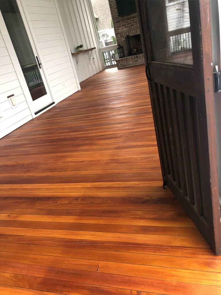 refinishing and sealing of front porch decking