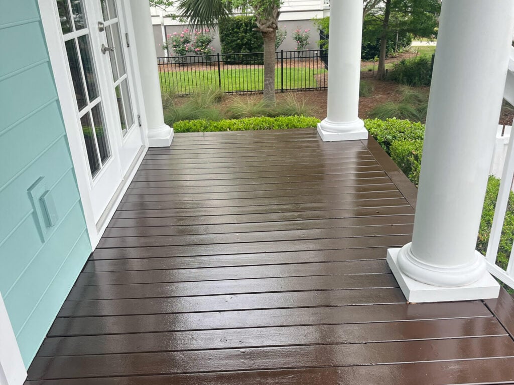 refinishing and sealing of front porch decking