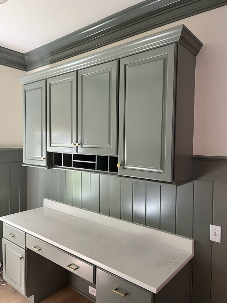 specialty painting of mud room cabinetry on Daniel Island, SC
